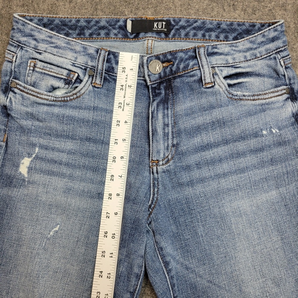 KUT From The Kloth Jeans Womens 6 Blue Denim Reese Ankle Straight Leg Casual - Picture 8 of 12